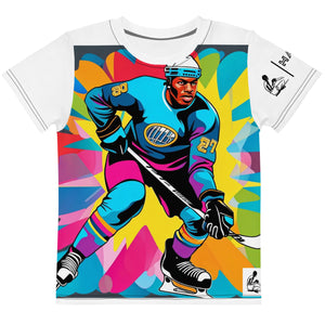 Open image in slideshow, Black Hockey Player on T-shirt
