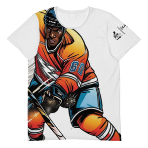 Black Hockey Player on T-shirt