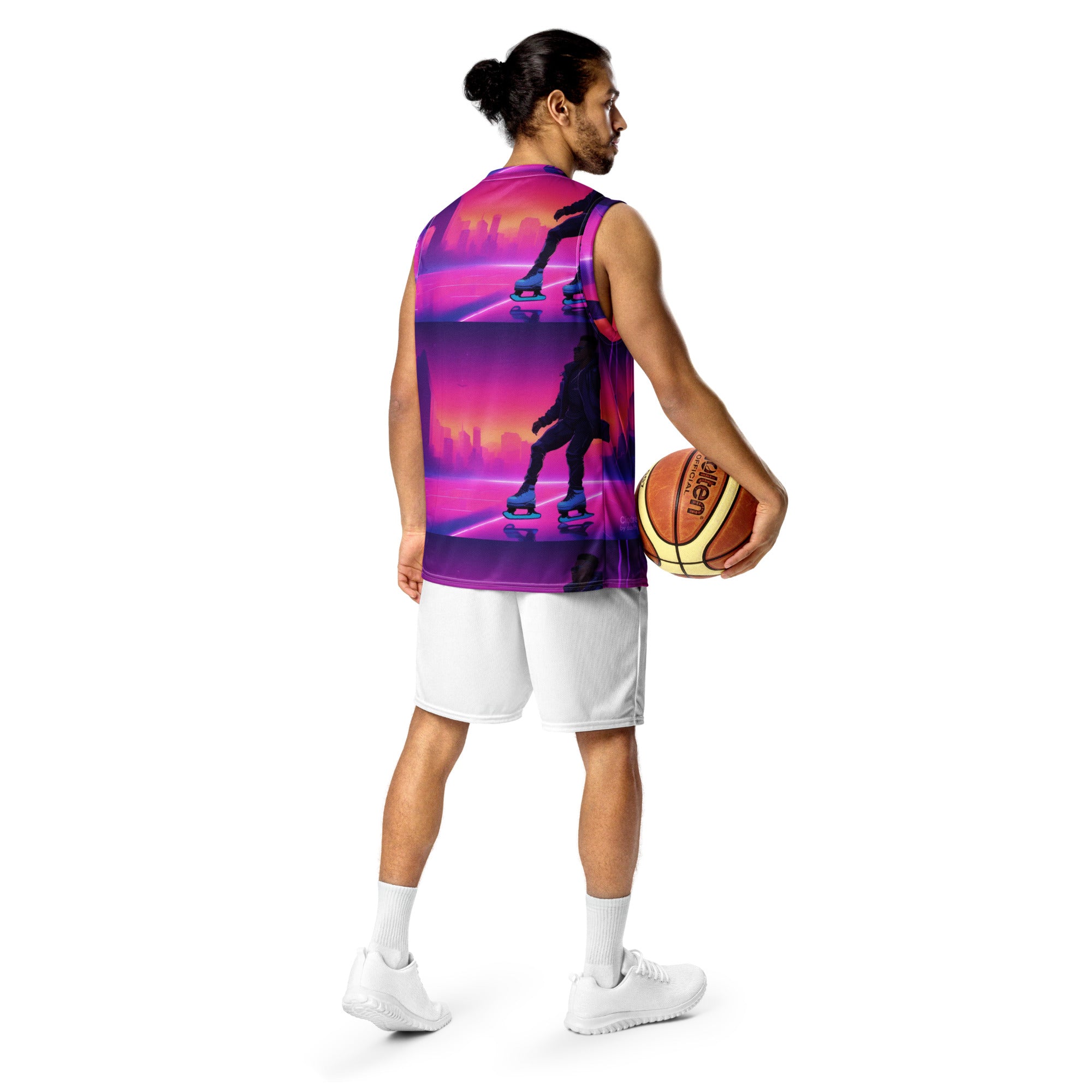 Space Skate - Recycled unisex basketball jersey