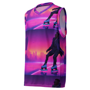 Open image in slideshow, Space Skate - Recycled unisex basketball jersey
