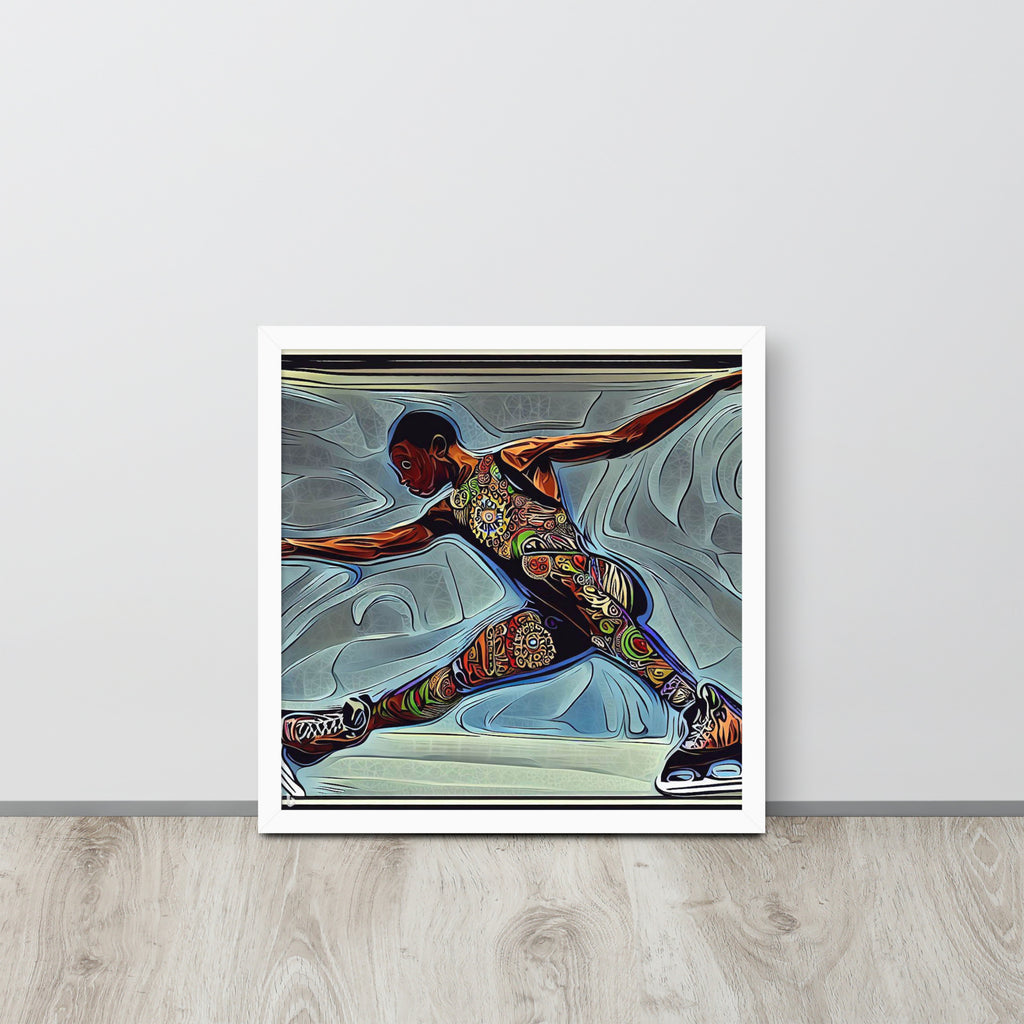 African American Ice Skater in poster